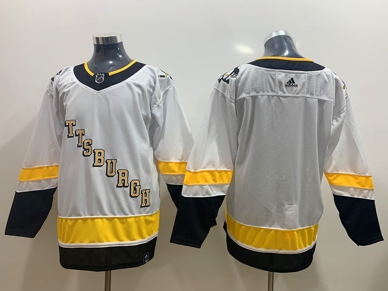 Men's Pittsburgh Penguins White Blank Jersey
